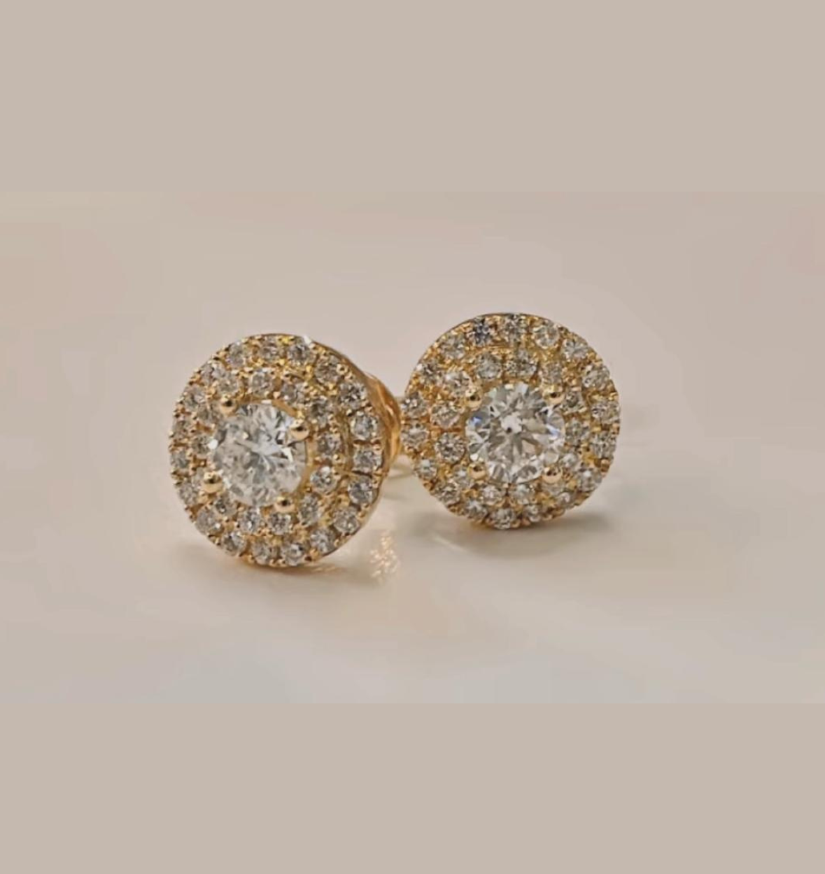 Aretes doble halo diamantes